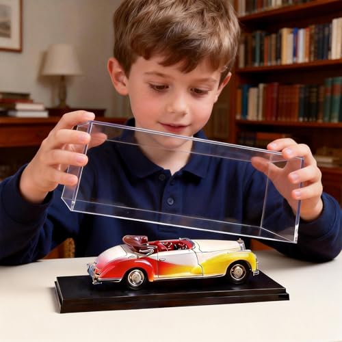 4-Pack Model Car Display Case, 1:87 Scale Acrylic Display Box for Cars, Stackable Dustproof Storage Boxes for Collectibles, Figures and Memorabilia, 4.1 x 1.8 x 1.7 inch - size: 4.1 x 1.8 x 1.7 inch