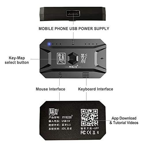 Docooler Half Hand Keyboard and Mouse Combo, 25 Keys Single Handed Wired RGB Keyboard and Gaming Mouse Converter, Support Customize Button, for Android, PC Gaming Player