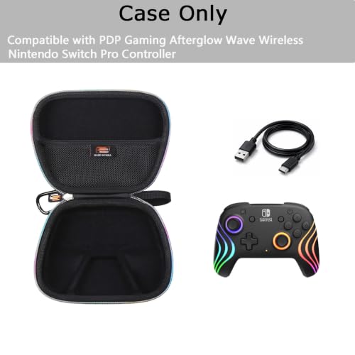Legestori Hard EVA Carry Case Compatible With PDP Gaming Afterglow Wave Wireless Nintendo Switch Pro Controller, Portable Travel Game Controller Storage Box (Case Only