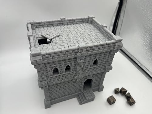 Medieval Castle Tabletop Terrain Set for 18mm & 28mm Miniatures – Paintable Wargame & Diorama Building Kit (2 Floors) - size: 2 Floors