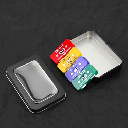SIXPOINTS 4PCS Twin Digits Life Counters Health Tracker Compatible with Magic The Gathering Commander Deck, LCG/RPG/D&D/MTG/CCG/TCG Gaming Table Games - color: Color-a