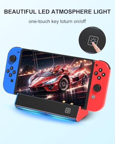 iPLYGAM Switch1 TV Dock with 1000Mbps Ethernet LAN Port/4K HDMI Port, Portable Switch Docking Station for Nintendo Switch/Switch OLED, Replacement Official Switch Dock Base Stand (NO Cable Included) - size: for Switch/OLED(LAN)
