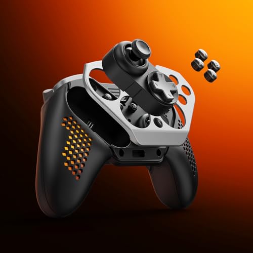 NYXI Flexi Wireless PC Gaming Controller, 1000Hz Polling Rate Hall Effect Joystick, Interchangeable D-pad&Left Joystick, 4 Mppable Buttons, Adjustable Turbo/Vibration for PC/Switch/iOS/Android | 1000Hz Polling Rate, Hall Effect Joystick, Interchangeable D