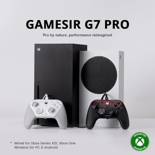 GameSir G7 Pro Wired Controller for Xbox Series X|S, Xbox One, Wireless Gamepad for PC&Android with TMR Sticks, Hall Effect Analog Triggers, 1000Hz Polling Rate, 3.5mm Audio Jack - Black - color: Black