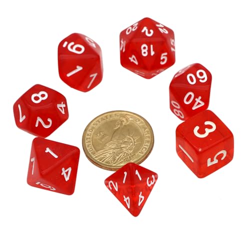 DND Dice Set -7 Polyhedral Dices Suitable for Dungeons&Dragons RPG, MTG Role Playing Table Games - Premium Quality, Durable, and Precision Balanced (Transparent Orange) - color: Transparent Orange