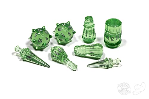 PolyHero Warrior 8 Dice Set (Wraith Knight) - color: Wraith Knight