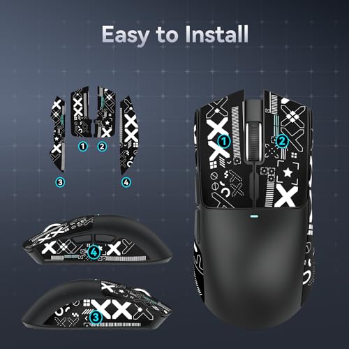 MAGIC-REFINER Attack Shark Gaming Mouse Anti-Slip Grip Tape, Compatible with Superlight Wireless pc Mouse,Sweat Resistant,Fine Feel,Cut to Fit,Cool Mouse Skins for Video Games/Office/Study(Black) - color: Griptape (black)