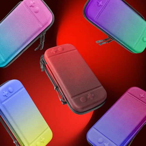 BRHE Switch 2 Carry Case Compatible with Nintendo Switch 2 Console | Large Capacity Switch 2 Case, Travel Bag for Switch 2 Console & Accessories, 30 Game Card Slots (Black Red Gradient) - color: Black Red Gradient