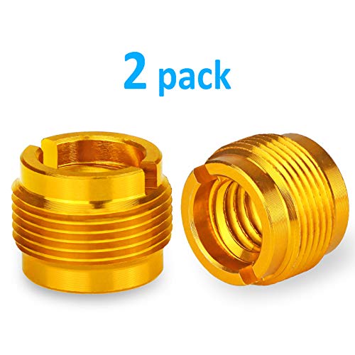 2 PCS Gold Colour Adapter for HyperX QuadCast Mic, Blue Yeti, Rode, Razer, Shure and Most USB Microphone, Shock Mount, Boom Arm Screw Thread Adapter 5/8" Male to 3/8" Female Screw Adapter by YOUSHARES - color: 2PCS