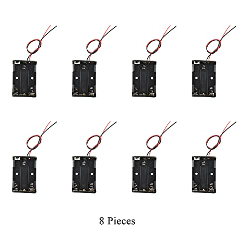 HAHIYO 4.5V AAA Battery Holder Bundle Series with Wire Sturdy Clapm Flexible Springs Contact Build-in Harnesses Batteries Black Case Easy Install 8 Pieces for Wall Clocks Ham Radio Kids Toys - style: Without cover-3AAA-8P