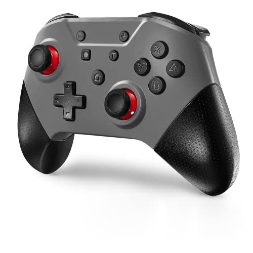 Switch Controller,Wireless Pro Controller Compatible for Switch/Lite/OLED/PC/IOS/Android Controller,Remote Gamepad with Vibration/Turbo/Wakeup,Ergonomic Non-Slip - color: Grey