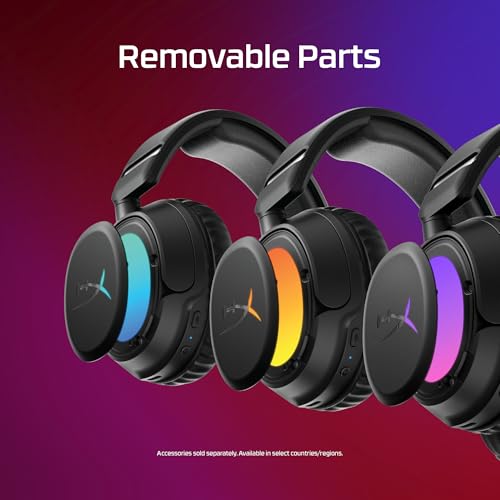 HyperX Cloud Flight 2 – Wireless Gaming Headset, Customizable RGB Lighting with Removable Earcup Plates, up to 100 Hours of Battery Life, 2.4GHz & Bluetooth, Multi-Platform Compatibility - Black - color: Black