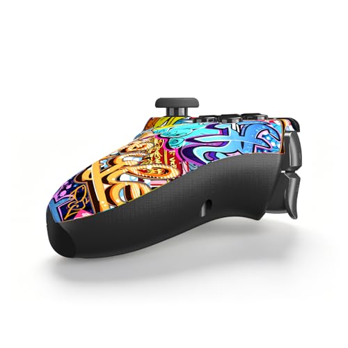 Hiyuky Wireless Controller Compatible with PS5/Slim/Pro/PC with Dual Vibration/6-Axis Gyro/3.5mm Audio Jack/1560mAh Battery/Touchpad/Microphone/Mute Button - color: Graffiti