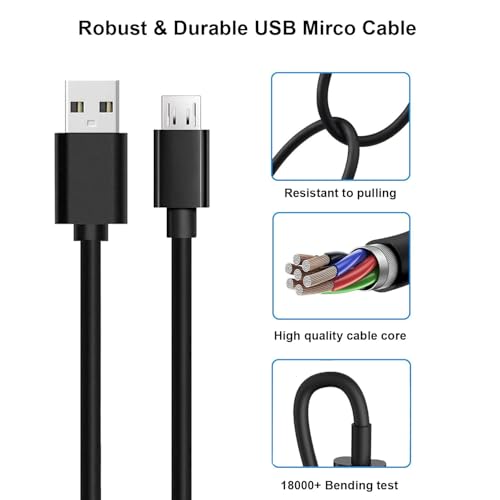 Micro USB Power Cable Adapter Charger for Roku Streaming Stick, Roku Express Plus, Rokus Premier/Plus, Rokus Voice Remote Pro Wall Charger Power Cable