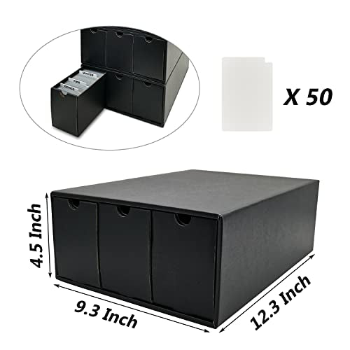 Trading Card Storage Box, Collector Cardboard Card Box with 50 Dividers for MTG TCG Magic Baseball Sports Cards Collection, 12 Drawers
