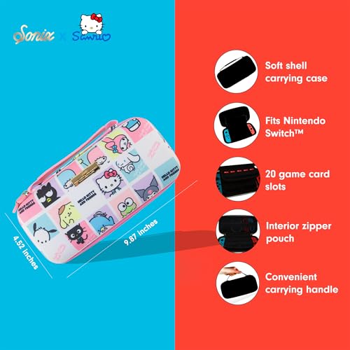 Sonix x Sanrio Carrying Case for Nintendo Switch 1, Protective Travel Case | Hello Kitty Grid - color: Hello Kitty Grid