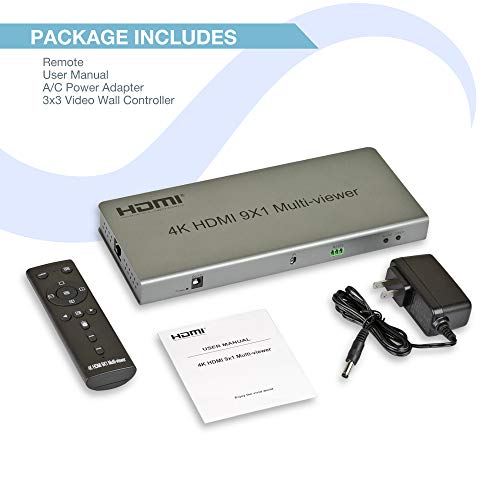 9-Channel HDMI Multi-Viewer/Screen Divider/Switch | 1080p / 4K@30Hz | 11 Viewing Modes - size: 9-Channel