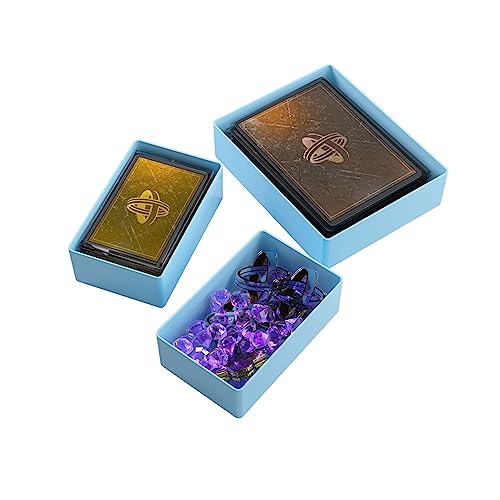 Token Silo Card Add On - 3-Piece Set of Game Trays, Holds Game Cards, Tokens, Dials and Dice, Organize LCG, TCG and Board Game Accessories, Modular Design, Blue Color, Made by Gamegenic - color: Blue