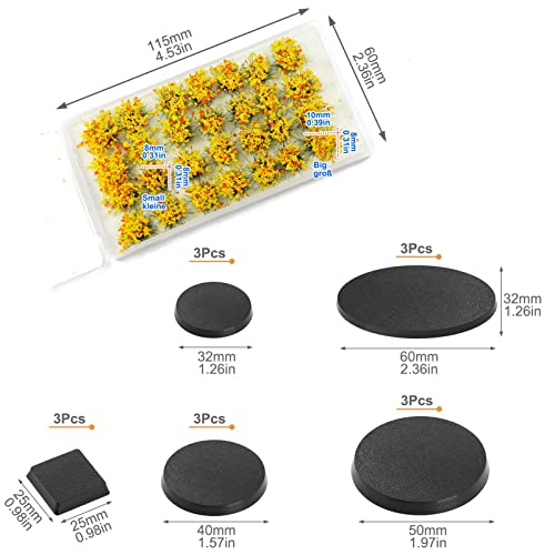Miniature Vegetation Bushy Shrubs Tuft Flowers with Model Bases War Game DIY Railway Terrain Scenery (E) - color: E