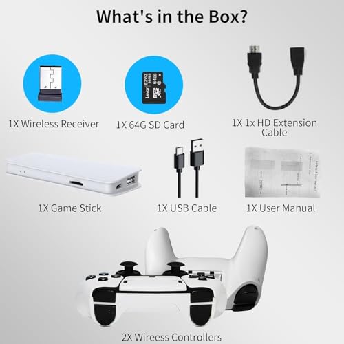 Wireless Retro Gaming Console Classic Retro Game Stick Built-in 23 Emulators 20,000+ Games, 4K HDMI Output and 2.4g Wireless Controller Gamepad, Plug and Retro Play Video Games for TV - color: M15 Console