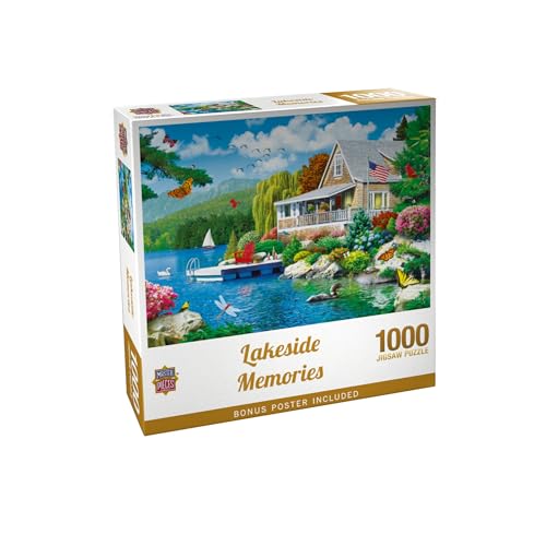 Masterpieces Jigsaw Puzzle 1000 Pieces - Lakeside Memories - Puzzles for Adults - 19.25"x26.63" - Unisex Adult - size: 1000 Piece