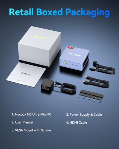 GMKtec M5 Ultra Gaming Mini PC Ryzen 7 7730U (Upgraded 7430U/ 5825U), 32GB RAM 512GB SSD Dual NIC LAN 2.5GbE Desktop Computers, Triple 4K Display, WiFi 6E, USB-C, BT 5.2, DP, HDMI 2.0 Blue - size: R7 7730U Blue 32GB DDR4 + 512GB