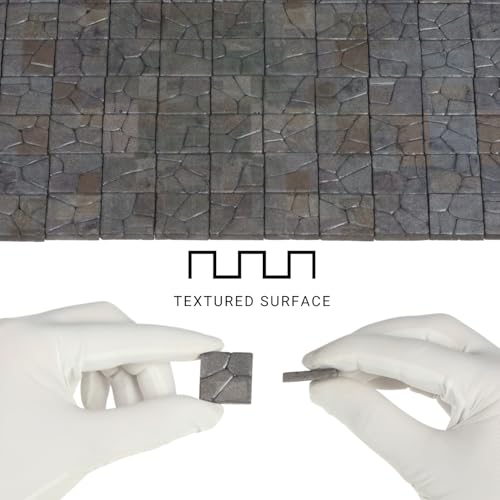 Dollhouse Miniature Paving Stones, Tiles for Modeling | Set of 50 pcs for Fairy Gardens and Tabletop Builds, REDUCIO! - color: Medieval Courtyard Pavement