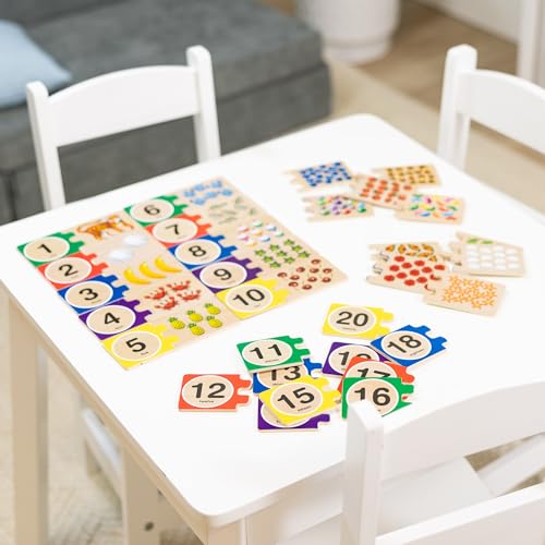 Melissa & Doug Self-Correcting Wooden Number Puzzles with Storage Box (40 pcs)