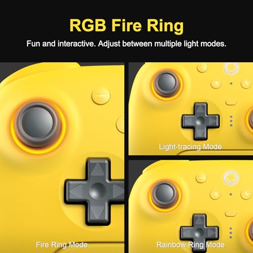 8Bitdo Ultimate 2 Bluetooth Controller for Switch 1/2, Windows PC | TMR Joysticks,Tactile/Hall Triggers,Programmable L4/R4 Bumpers,2 Back Paddle Buttons,RGB Ring,Yellow