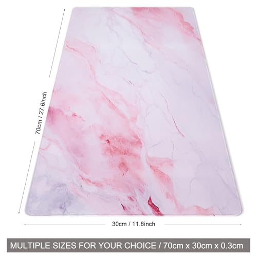 Pink Marble Mouse Pad, Pad para Mouse, Keyboard and Mouse Mat for Desk, DOBAOJIA Large Mouse Mat, Spill-Proof Surface and Anti-Skid Base, XL 27.6” x 11.8” 70 x 30cm - color: Pink Marble1, size: 27.6L x 11.8W inches