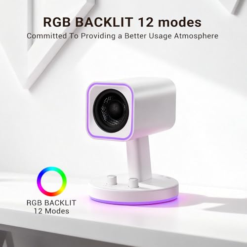 Sanyun SW202 24W 2.0 Computer Speakers, DSP-Enhanced Clear Stereo, 3 Modes | Game/Movie/Music Modes, 16bit DAC, USB/Bluetooth 5.2/AUX, 2.25" Full-Range Drivers, RGB Lighting, Compact Design(Pair, White) - color: SW202 White