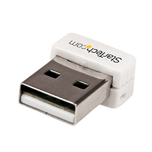 StarTech USB 150Mbps Mini Wireless N Network Adapter (USB150WN1X1W) | 802.11n/g 1T1R USB WiFi Adapter, White USB Wireless Adapter, Wireless NIC (USB150WN1x 1W) - size: 150 Mbps N, style: USB 2.0 - White