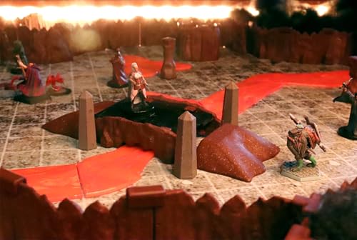 Dirt Cheap Dungeons - Lava Rivers Kit | Modular & Customizable | Injection-Molded for Superior Durability | TTRPG Accessories for D&D, Daggerheart, & Tabletop Gaming