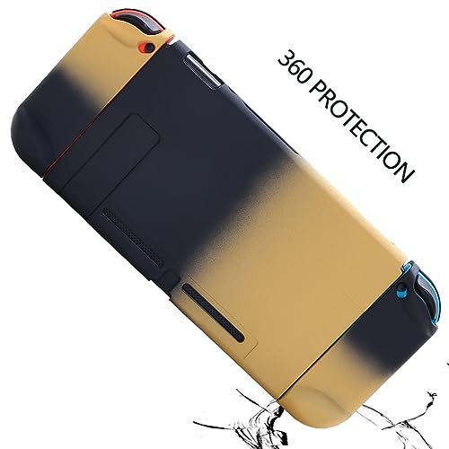 COMCOOL Dockable Case for Nintendo Switch 3 in 1 Protective Cover Case for Nintendo Switch with Screen Protector and Thumb grips - Black Yellow - color: Yellow Black