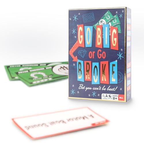 Go Big or Go Broke Family Party Card Game for Kids Ages 8+ EAP Toy & Games | Fast paced interactive strategy game for kids, families, classroom, birthdays, sleepovers, travel & gatherings