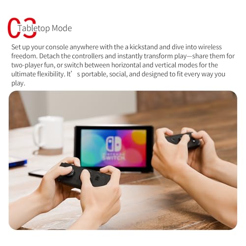 Tideal Set of Replacement Controller for Nintendo Switch - Compatible with Nintendo Switch (1) / OLED/Lite - Dual Vibration/Motion Control / 6-Axis Gyro (Transparent Black) - color: Transparent Black