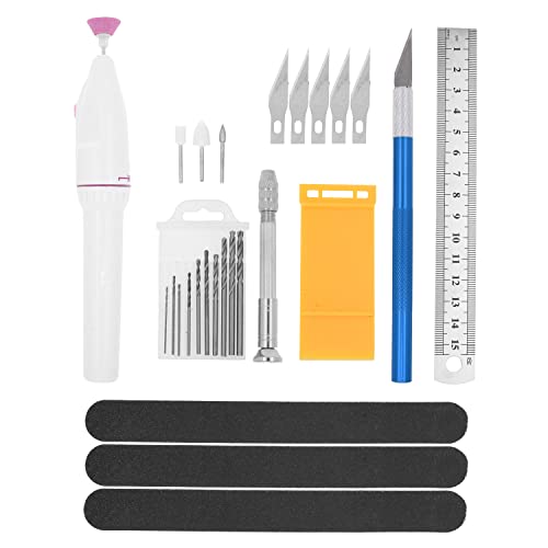 Mandala Crafts 33 PCS Plastic Model Tool Sets with Hobby Clippers, Tweezers, Drills, Grinder, Knife - Professional Basic Model Building Tools Set for Assembling Miniatures Mecha Cars - style: Premium 33 PCs