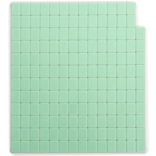 YMI "Jade Horizon" American Mahjong 166 Medium Melamine Tiles-Only Set | 166 engraved white melamine tiles with striped backs. Refined tiles-only set for American Mahjong players who own accessories - color: Jade