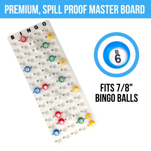 Regal Bingo Gold Professional Bingo Game Set with 11" Wheel Cage, 75 Bingo Balls, Master Board, 18 Bingo Cards & 25 Jumbo Reusable Cards, and Colorful Chips - Bingo Games for Adults Large Group - color: Professional Gold