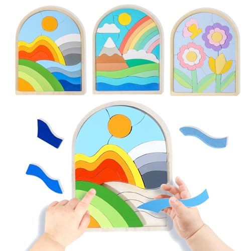 Jigsaw for Baby Boys,Wooden Puzzles for Toddlers 3-5,Toddler Puzzles | Boys Girls Birthday Gift for Kids Ages 4-6, Toddler Puzzles Montessori Toys for 3 Year Old, Great Gifts for 3+ Year Olds