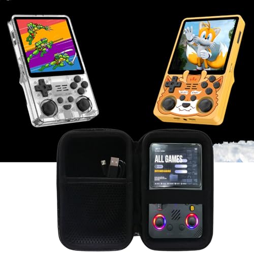 WERJIA Hard Carrying Case Compatible with RG36PRO/R36 PROMAX/R36 Ultra Retro Video Game Console, Mesh Pocket fits Cable, SD Card (For RG36PRO Black) - color: For RG36PRO Black