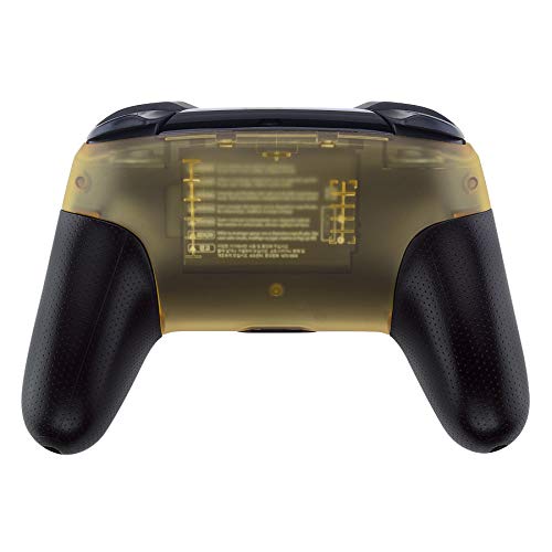 eXtremeRate Amber Yellow Faceplate and Backplate for Nintendo Switch Pro Controller, DIY Replacement Shell Housing Case for Nintendo Switch Pro - Controller NOT Included - color: Clear Amber Yellow
