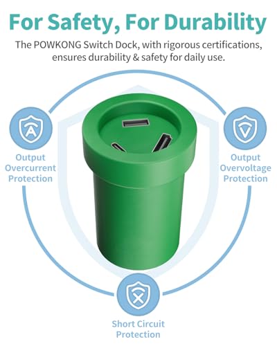 Switch Charger Dock Portable Compatible with Nintendo/OLED/Lite, 65W GaN Charging Dock&Hub, Swith Docking Station for TV with 4K 60Hz HDMI/USB-C PD Fast Charging/USB 2.0-Green