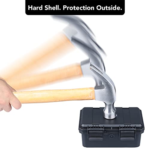 Lykus HC-1520 Mini Hard Case Dry Box with Foam Insert, Interior Size 5.8x3.3x2.7 in, IP66 Splash-Proof, Suitable for Cellphones, Tools, Small Devices and More - style: Int. Size: 5.8x3.3x2.7 in