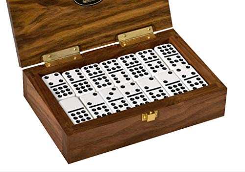 Alex Cramer The Nines Double 9 Domino Set - American-Made Solid Walnut Case Holds Our 55-Piece Domino Set for Adults - style: Personalized Domino Set