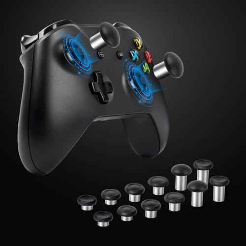 RALAN Replacement Interchangeable Thumbsticks Joysticks Repair Kit for Xbox One, Xbox Series X/S, PS4/PS5/NS Pro Controllers, 3 Height Plastic Base, 5 Grip Designs (xbox) - color: xbox