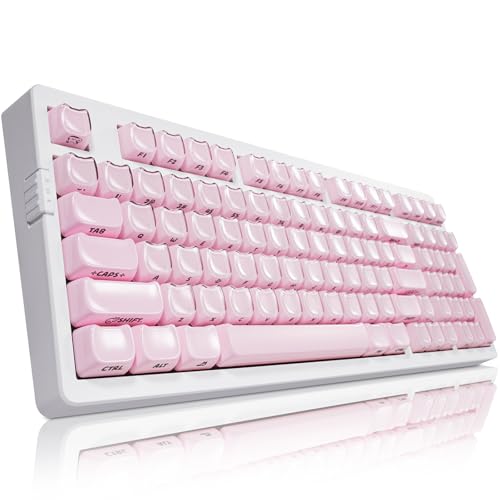 ZORNHER ZH980 Cat Mechanical Keyboard,95% Pink Creamy Keyboard with Number Pad,Cute Jelly Clear Ceramic Jade Keycaps,Girly Aesthetics Kitty Keyboard,Creamy Switches - color: Jelly Pink Cat-02, size: Creamy Switch