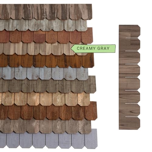 Miniature Roof Shingle Strips for 1:12 Scale Dollhouse Roofing | Set of 25 strips, REDUCIO! - color: Creamy Gray