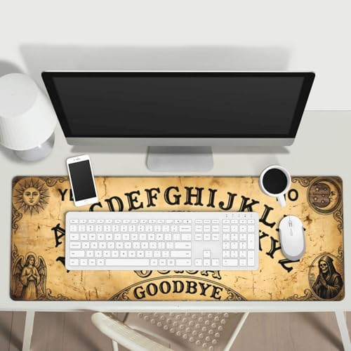 Extended Gaming Mouse Pad, Retro Ouija Board Large Desk Mat 31.5 x 11.8 Inch, Non-Slip Rubber Base Keyboard Pad for Office & Home - color: 15