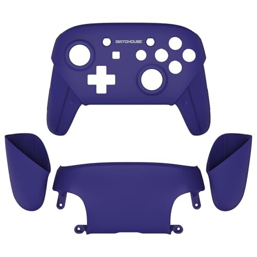 eXtremeRate Classic SwitchCube Style Faceplate Backplate Handles for Nintendo Switch Pro Controller, Soft Touch Replacement Grip Housing Shell Cover with Full Set Buttons for Nintendo Switch Pro - color: Classic SwitchCube Style - Purple